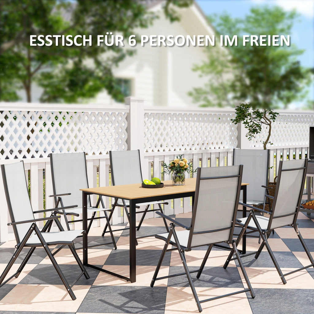 Tavolo da pranzo esterno per 6 persone ¨C Zephmum ¨C Legno teak, 160x80 cm