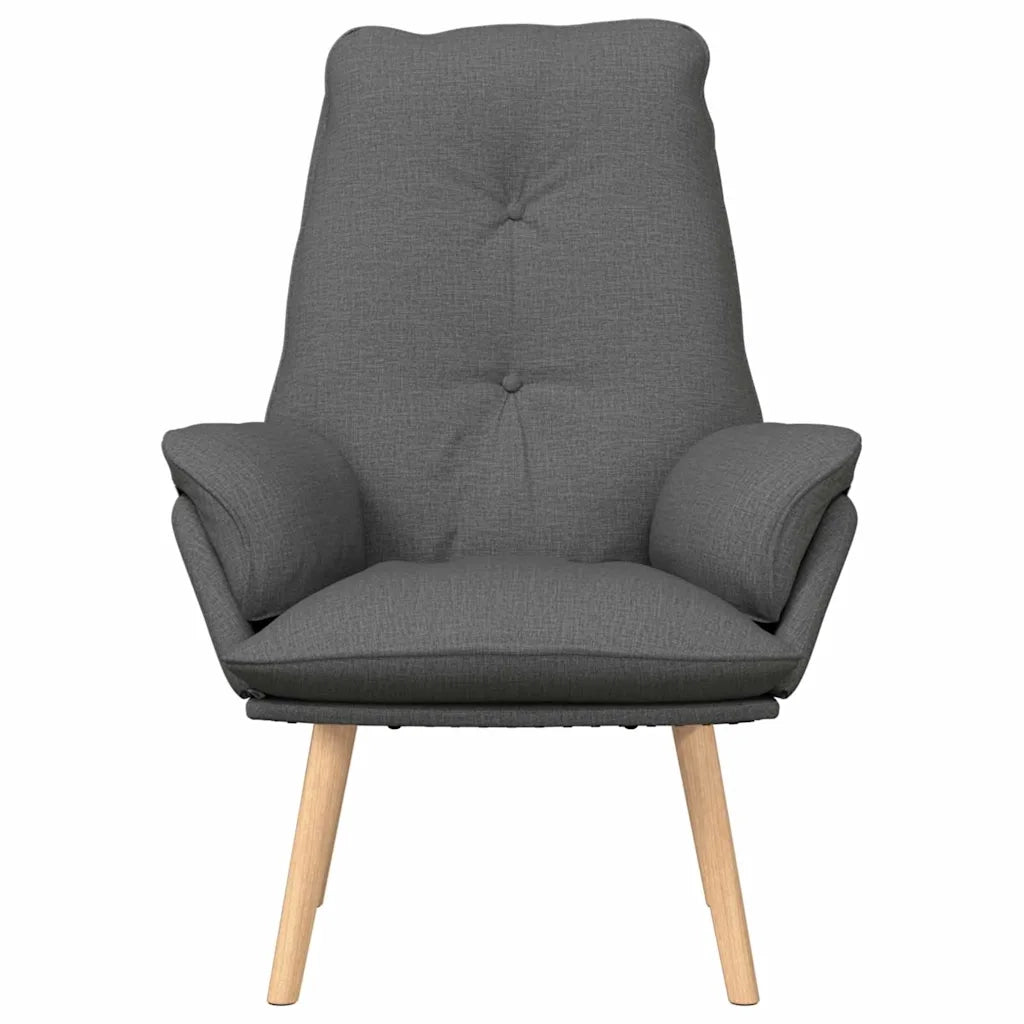 Poltrona | Sedia Relax Grigio scuro 69 x 74 x 93 cm Tessuto e compensato