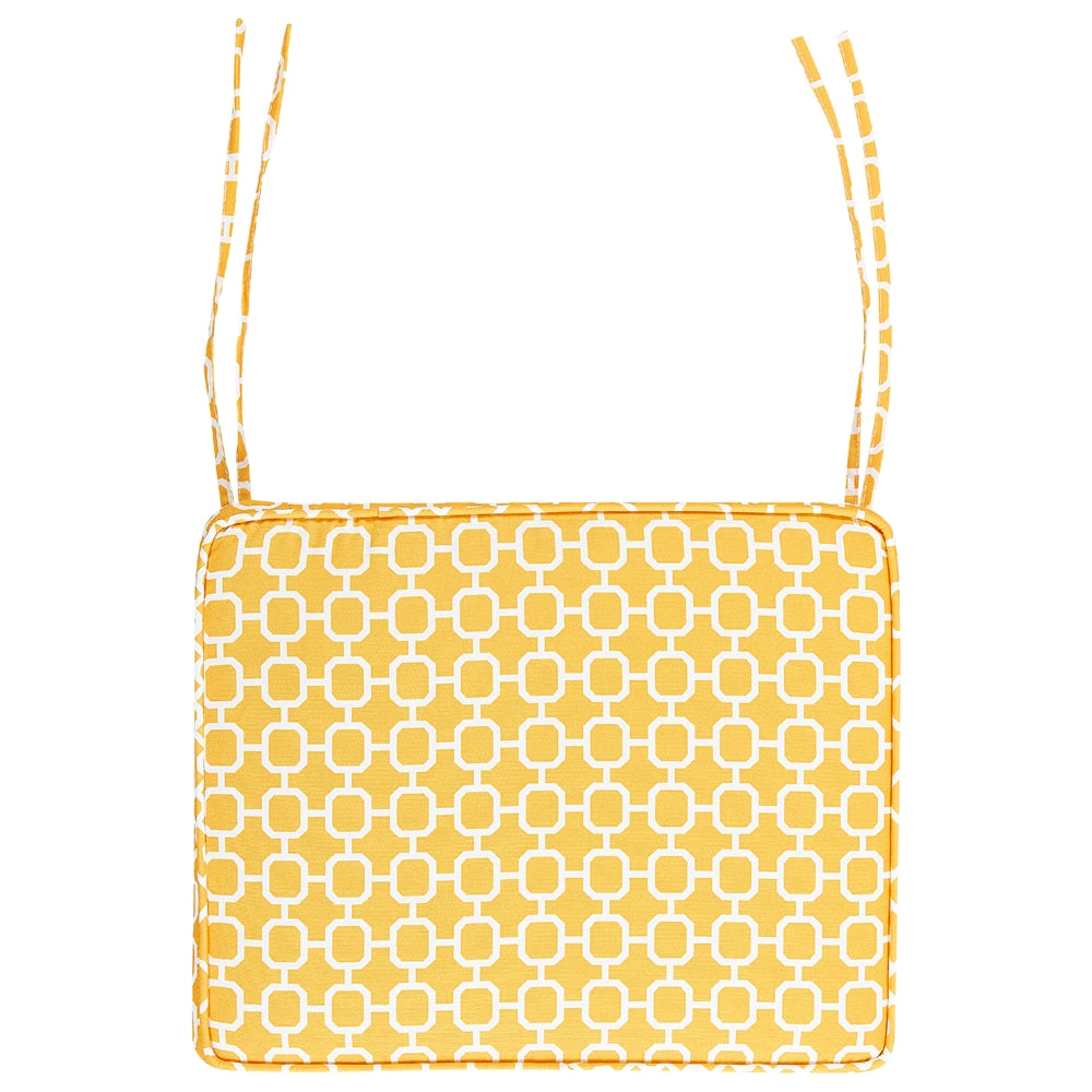 Set di 6 cuscini per sedie da esterno giallo 31 x 39 cm giardino terrazzo tessuto resistente