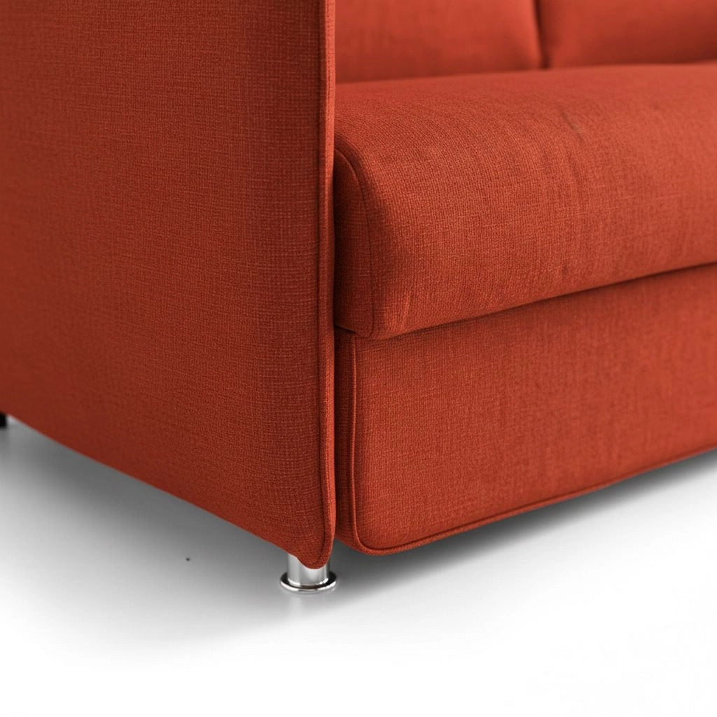Varedo, Divano Fisso 2 Posti Sfoderabile Made in Italy, 180x95x90h cm Arancione