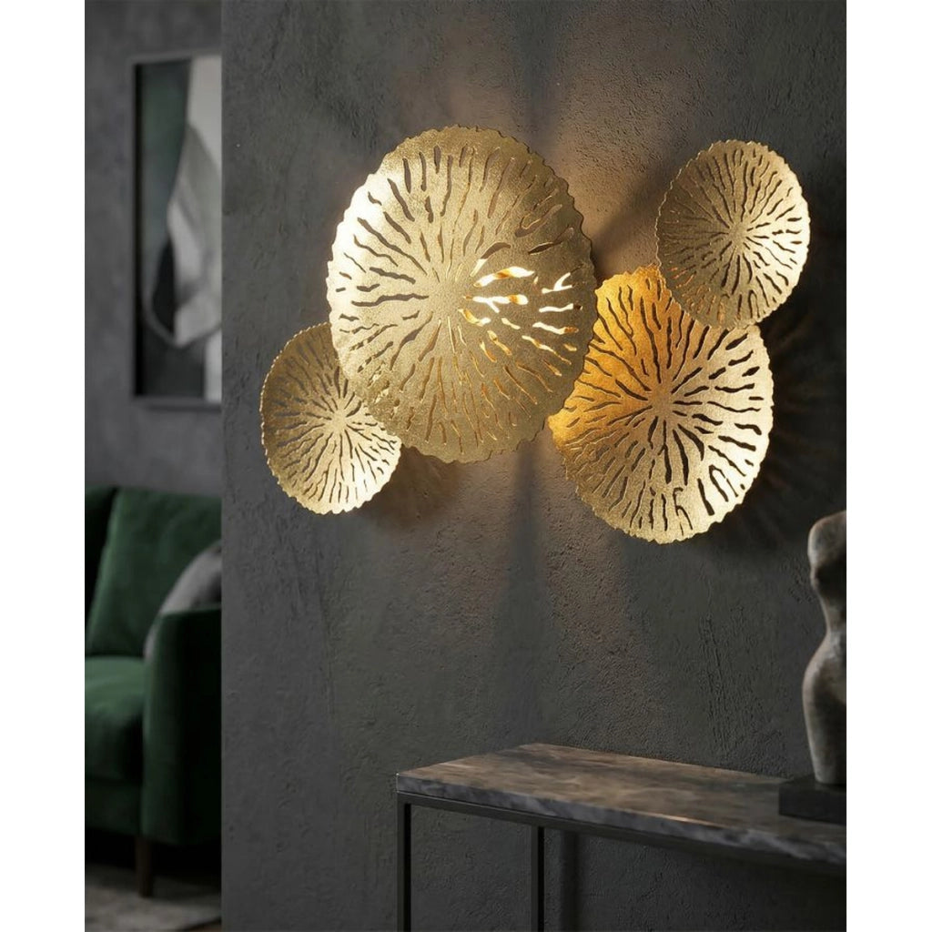 Lampada a Parete VKH48, Oro, Metallo, 47x13x28 cm