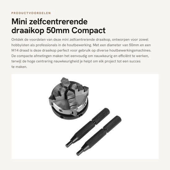 Draaihouder a 4 viti 50mm - centratura automatica - manuale - adatto per macchine per il lavoro del legno - alta precisione di centratura