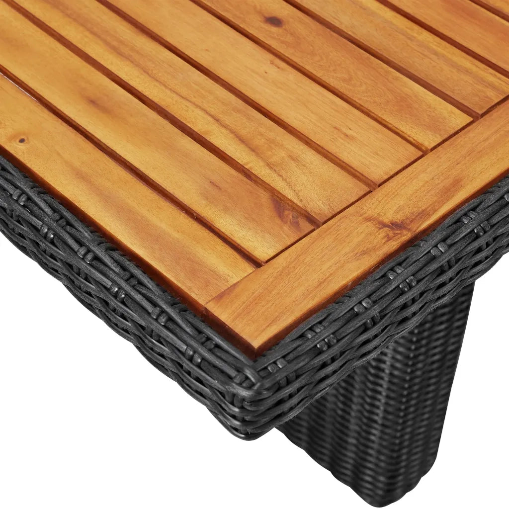 Tavolo da Giardino Nero 200x100x74 cm in Polyrattan 310144