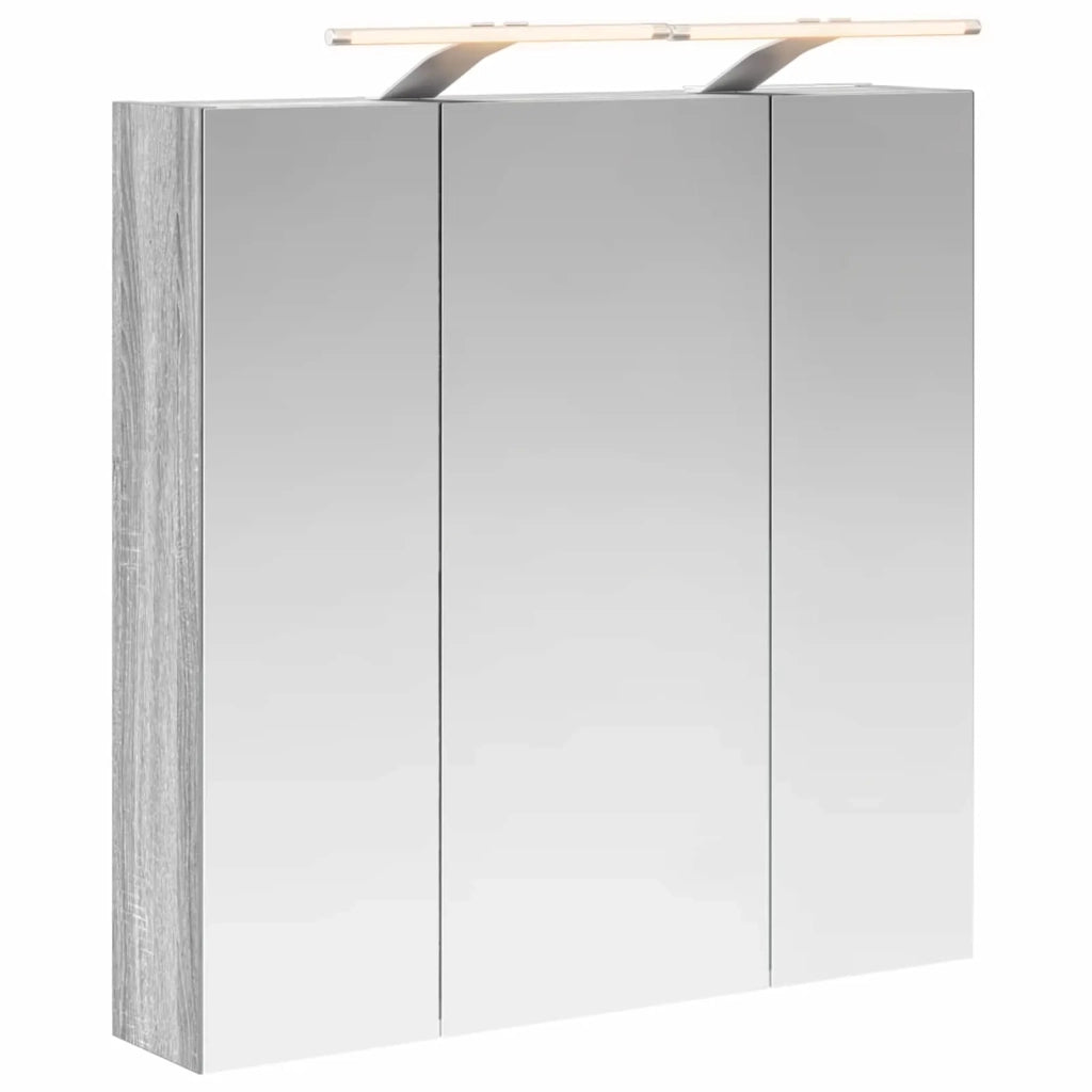 Mobiletto per specchio da bagno Grigio Sonoma 70 x 14,5 x 70 cm