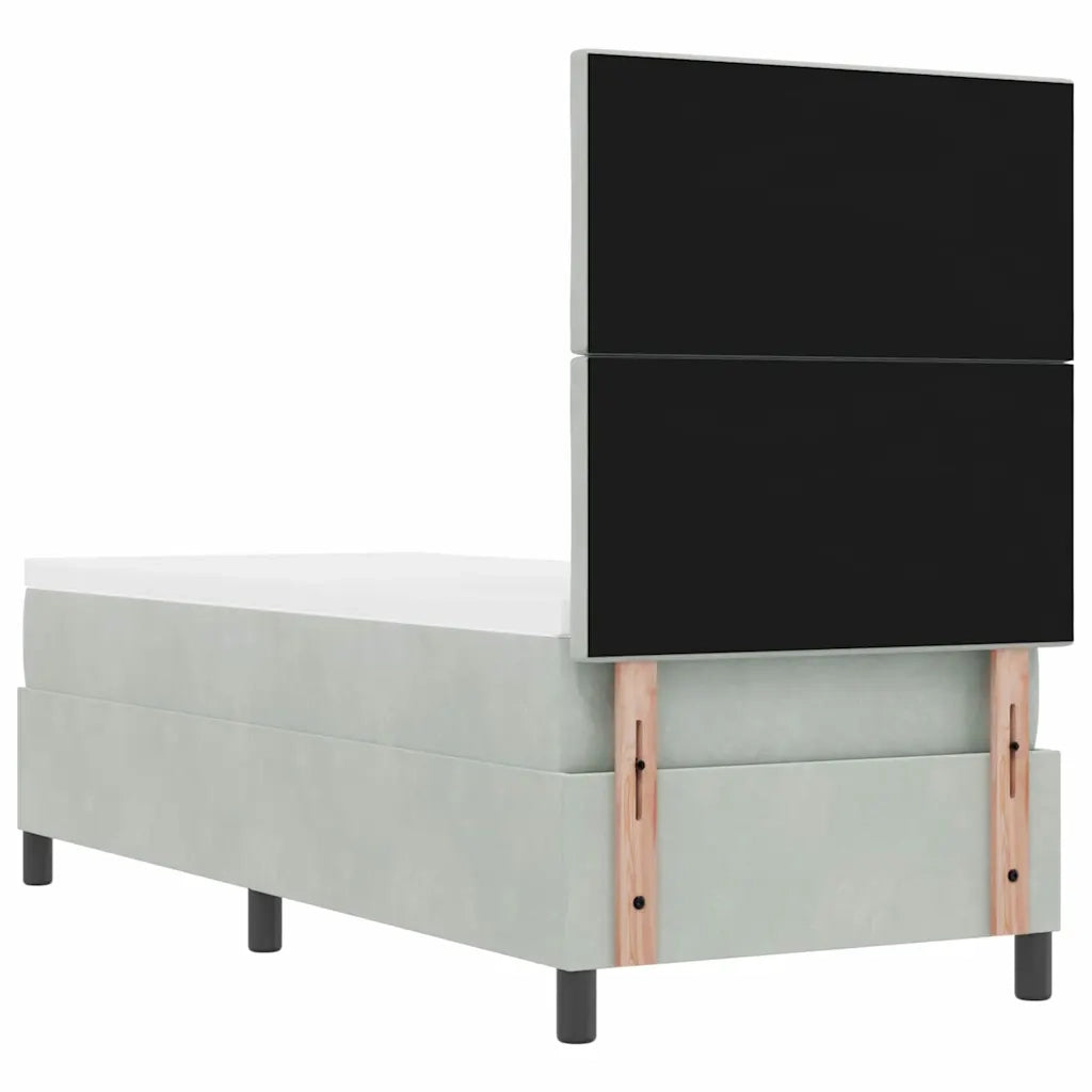 Letto a Sorgente LED Grigio chiaro 80 x 200 cm Velluto 3343340
