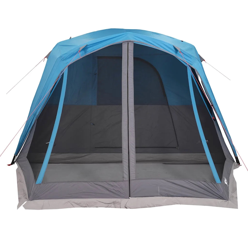 Tenda da Campeggio con Portico per 4 Persone-Tenda per Escursionismo Blu Impermeabile 328166