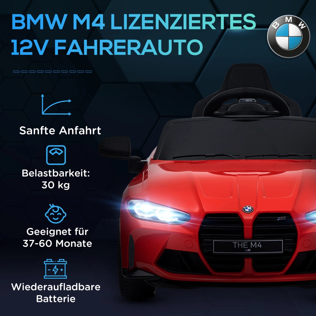 Auto Elettrica per Bambini BMW M4 ¨C Xylo ¨C Con Suoni, Luci e Telecomando, Rosso, 3-5 Anni
