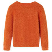 Maglione per Bambini Lavorato a Mano Arancione Bruciato 128