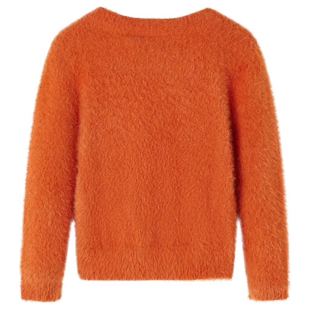 Maglione per Bambini Lavorato a Mano Arancione Bruciato 128