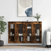 Armadietti a Parete 2 pz Rovere Fumo in Legno Multistratocod mxl 118075