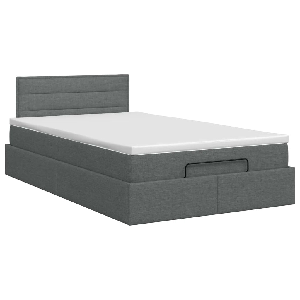 Letto ottomano con materasso Grigio Scuro 120 x 200 cm Tessuto 3457398