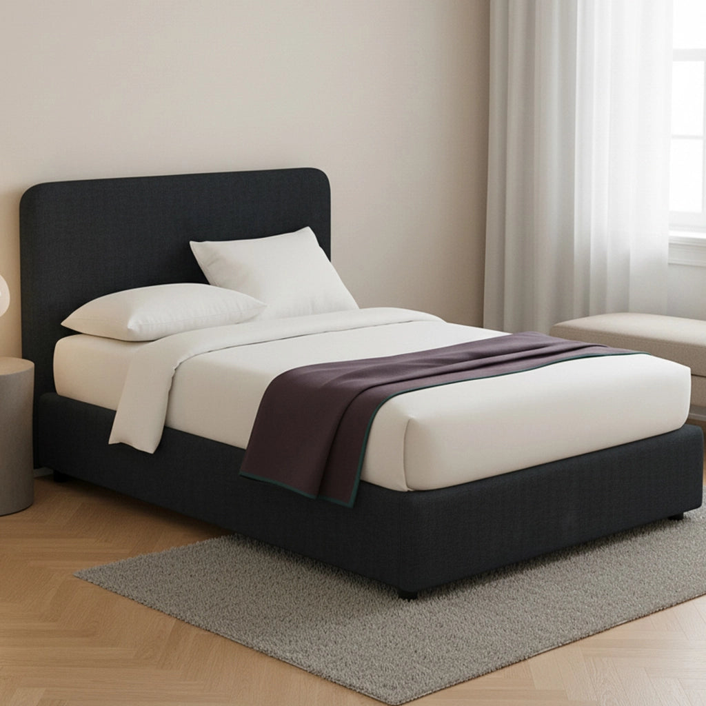Telford, Letto Piazza e Mezza Sfoderabile Made in Italy, Grigio Scuro