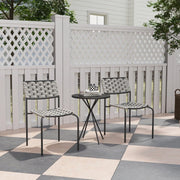 SET DA BISTRO 3 PEZZI 2 SEDIE E TAVOLO Ø48x60 cm GRIGIO ACCIAIO