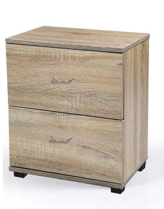 GAIA COMODINO CON 2 CASSETTI 40 X 30 X 45 CM IN COLORE ROVERE
