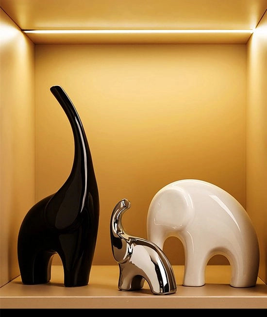 Figura decorativa di elefante, moderno oggetto decorativo ceramico, elefante fortunato, per soggiorno, ufficio, libreria, decorazione per tavolo, regalo per amanti degli elefanti.