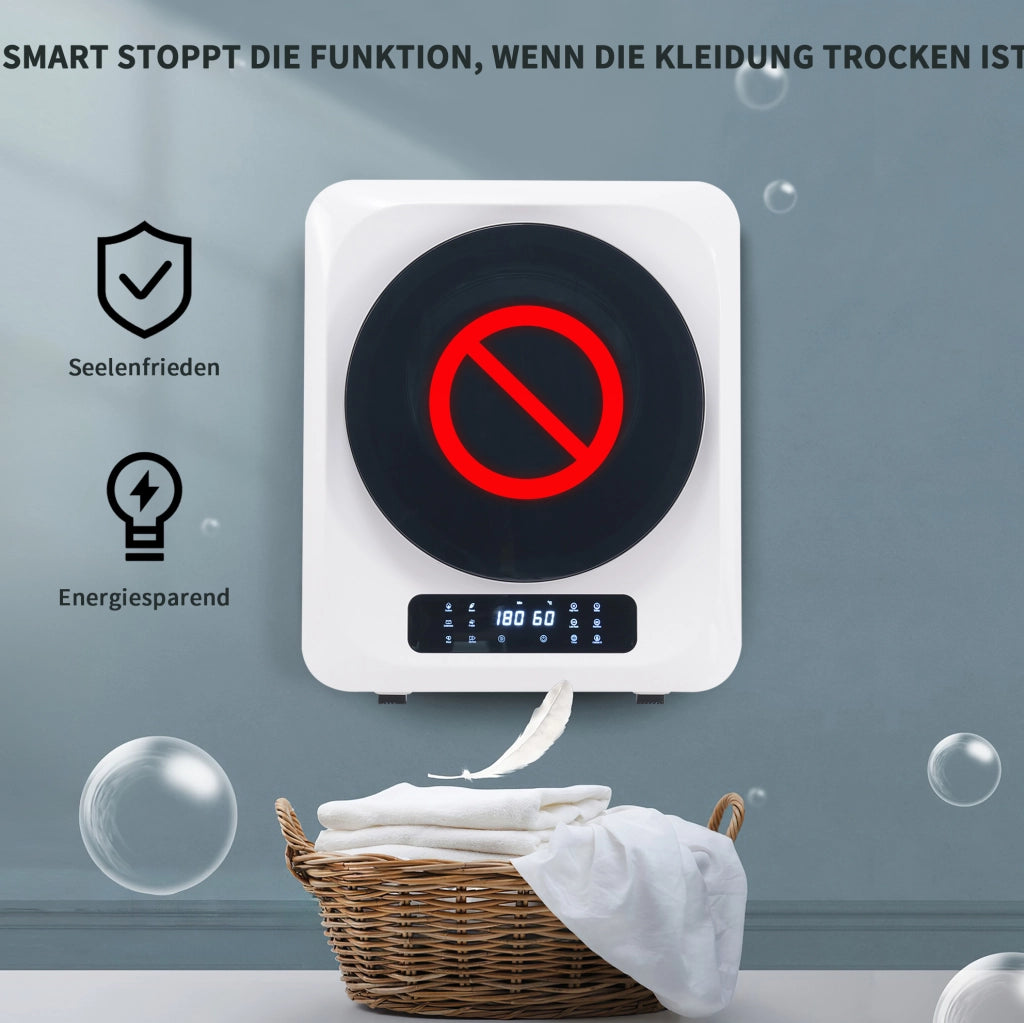 Asciugatrice a parete 3 kg; capacità effettiva 4 kg; 850 W; 6 programmi; LED; bianco