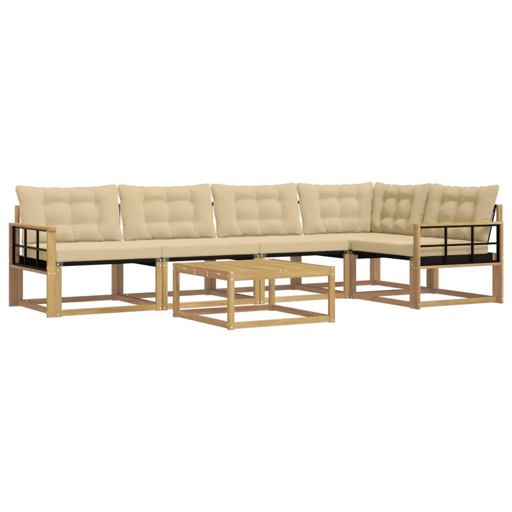 Set di divani da esterno 6 pcs Bianco e Beige 79 x 79 x 37 cm 3388715