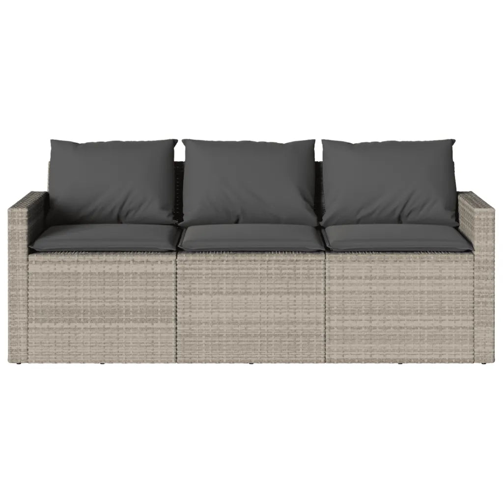 Set da Pranzo da Giardino 2 pz | Set Salotto da Giardino con Cuscini in Polyrattan Grigio