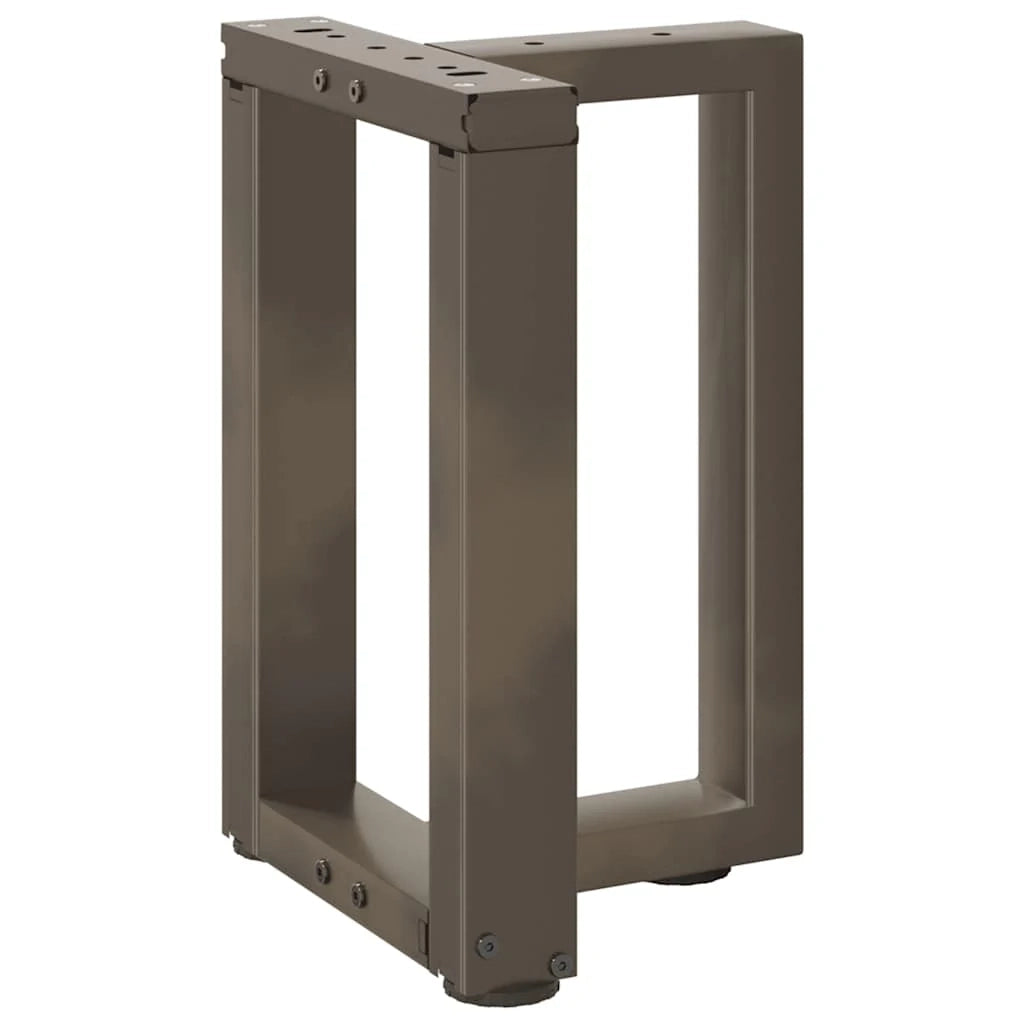 Set di 2 gambe robuste a T per tavolino da caffè 38 x 25 x 42 cm con piedini regolabili design moderno acciaio nero 02_0057297
