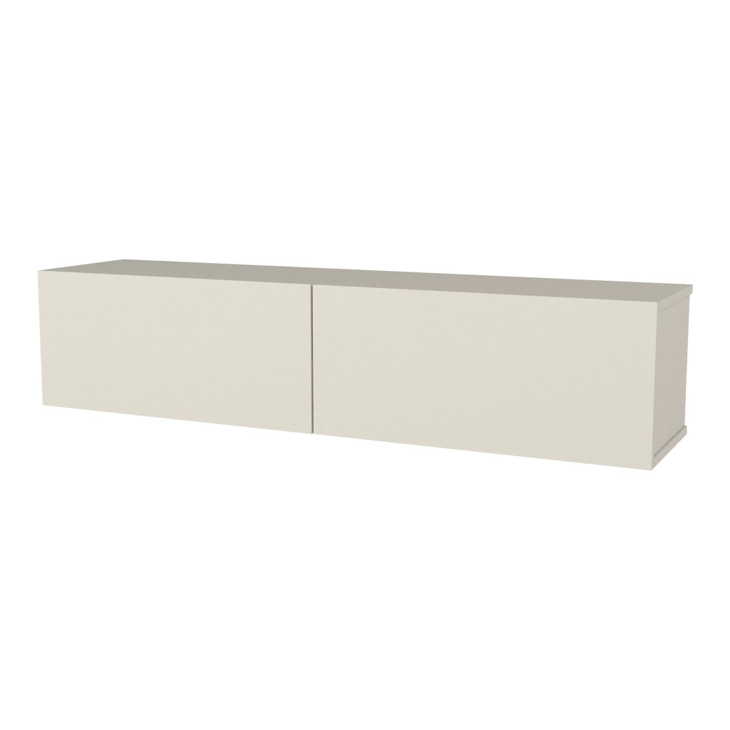Mobile TV da Parete Nolven con 2 Ante a Ribalta 135 x 32 x 30 cm - Greige [en.casa]