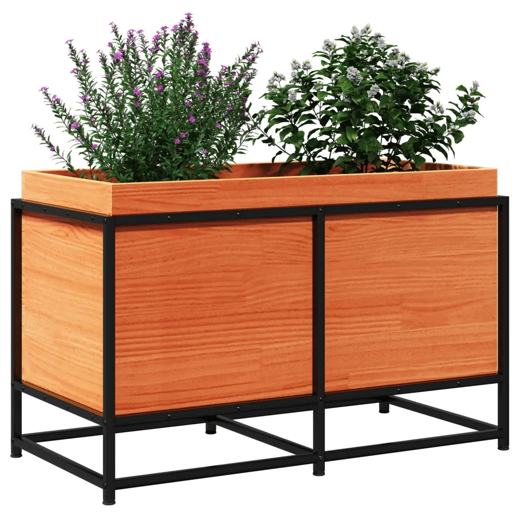 Fioriera Giardino Marrone Cera 80x40x50 cm Legno Massello Pino 847030