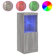 Credenza | Madia | Buffet da pranzo | Armadio da pranzo con Luci LED Grigio Sonoma 41x37x100 cm