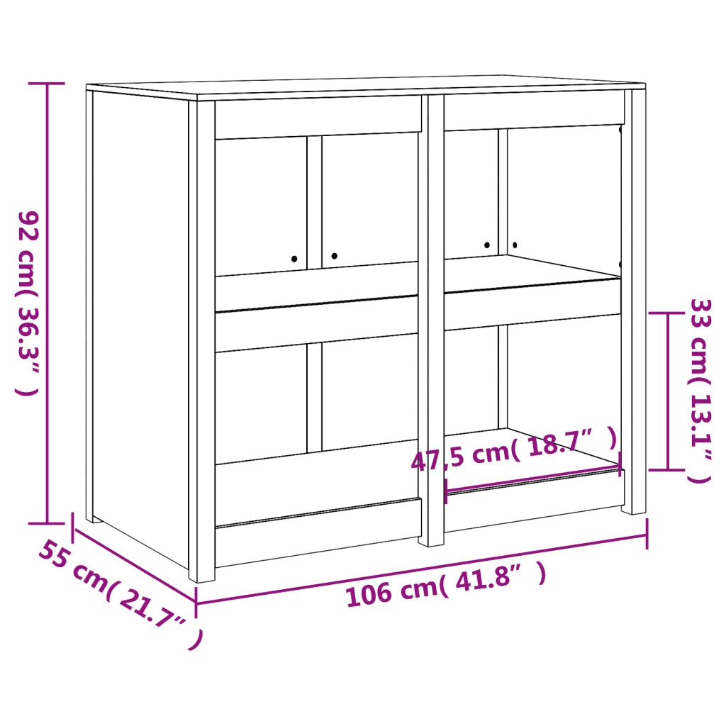 Mobile da Cucina da Esterno-Armadio da cucina 106x55x92 cm Legno Massello di Pino