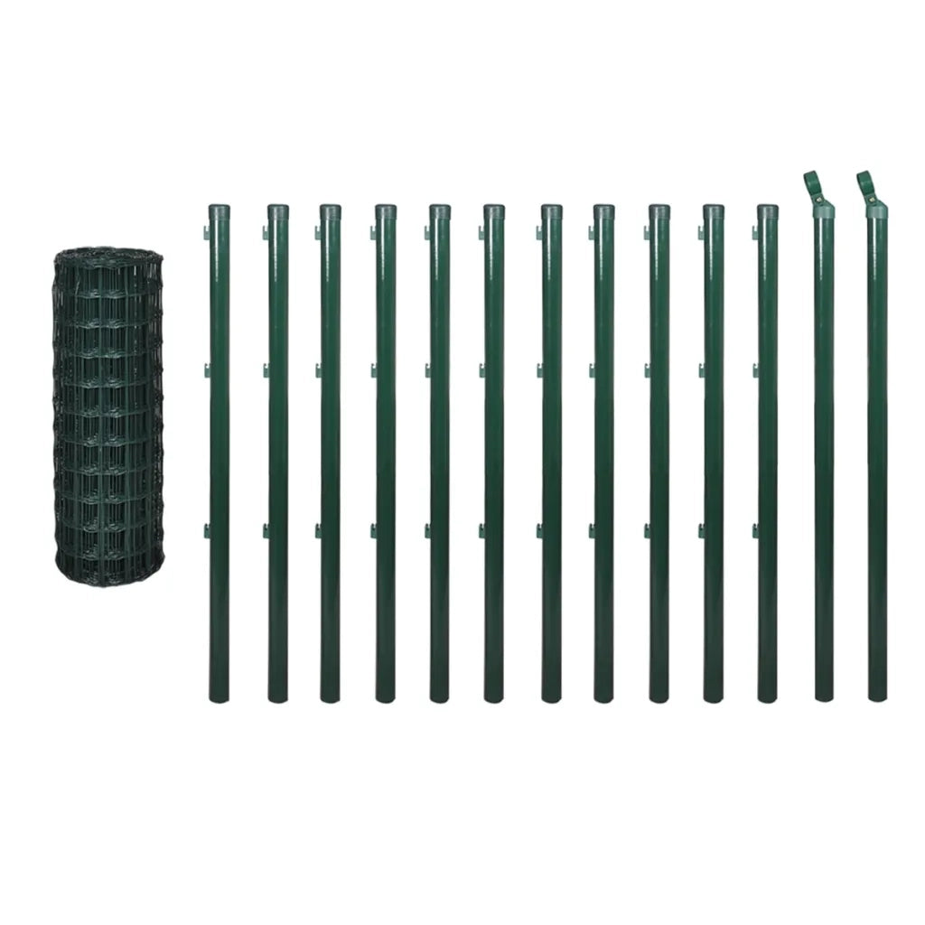 Recinzione Europea in Acciaio 25 x 1,5 m Verde 140571