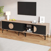 Mobile TV 180 x 35 x 49 cm; 3 ante e vani aperti; effetto rovere e nero