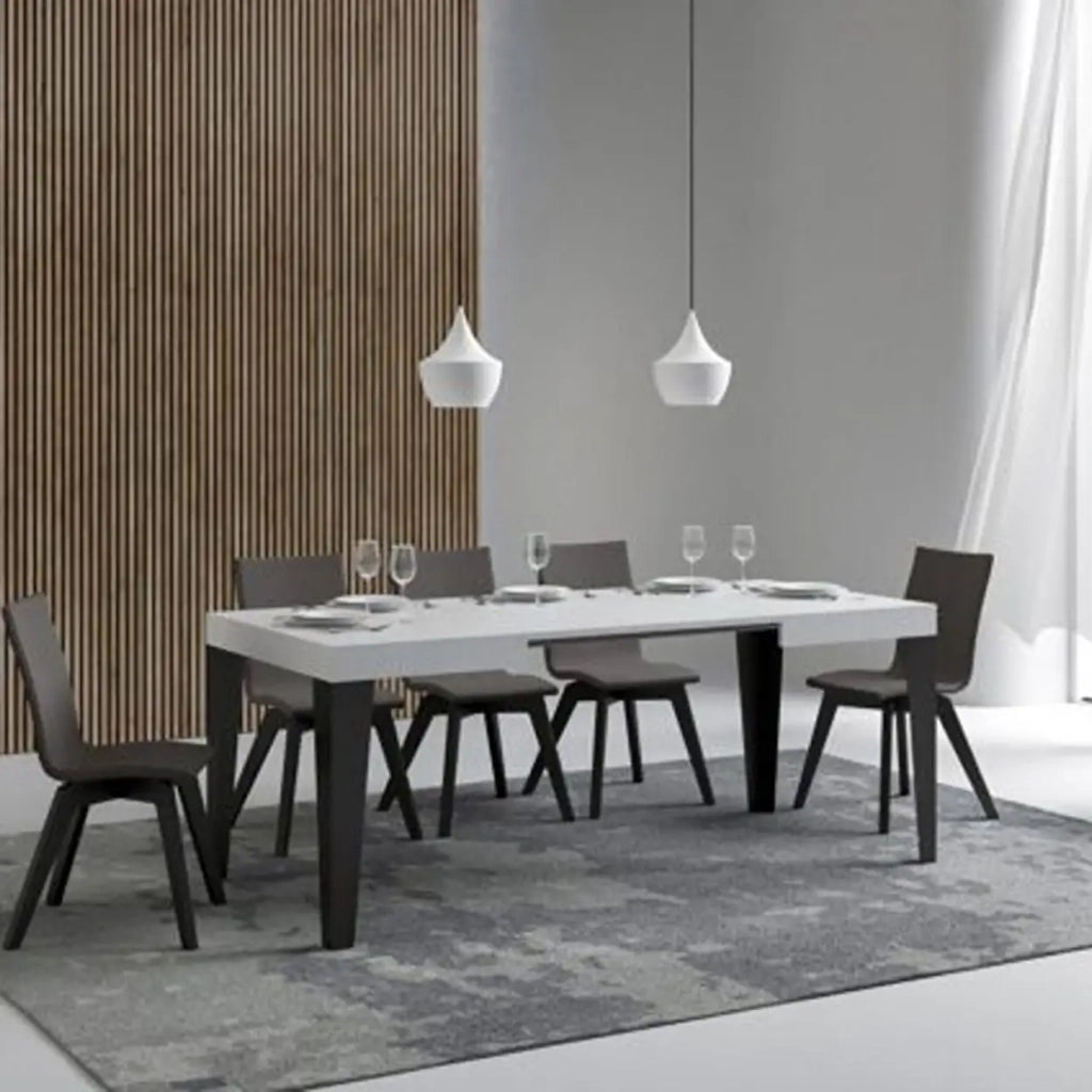 Tavolo allungabile 180/440x90 cm Paxon Evolution colore bianco frassino telaio e gambe antracite