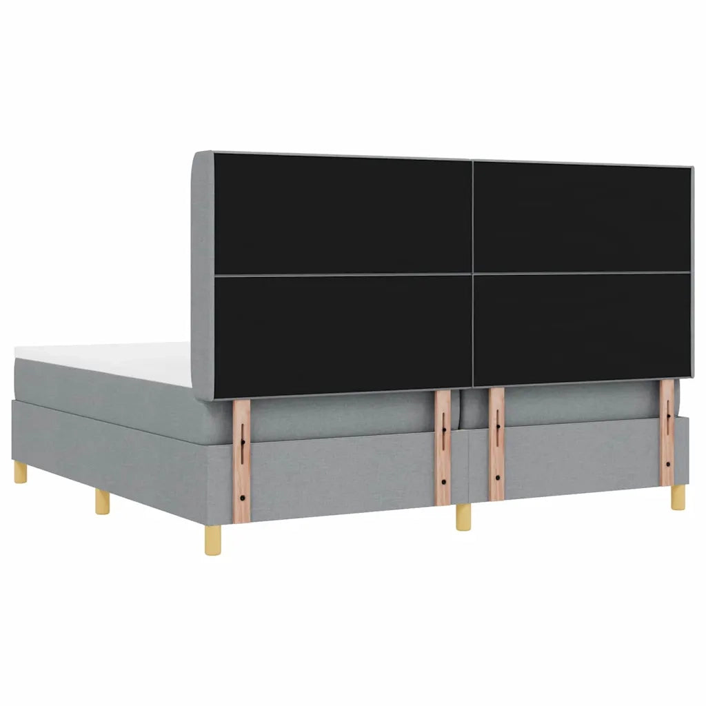 Letto a molle con testiera Grigio chiaro 200 x 200 cm Tessuto 3343714