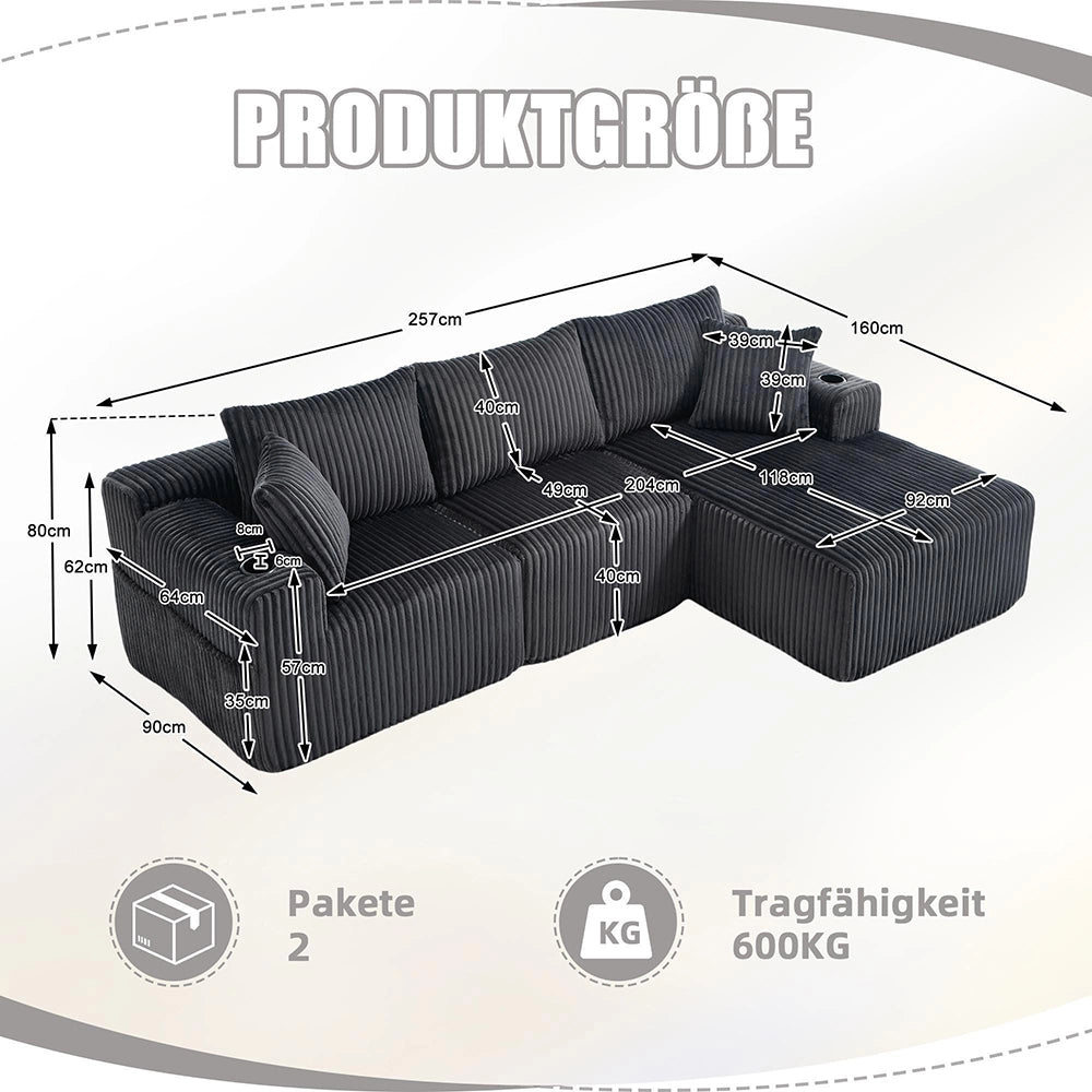 Divano letto moderno 2 posti - Xylo - Con USB, regolabile, gambe in metallo, trasforma in letto