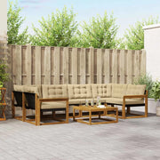 Set di divani da esterno con cuscino 7 pcs Naturale e Beige 3369236