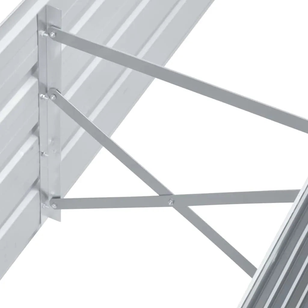 Fioriere | Cassetta per fiori | Letto Rialzato Giardino in Acciaio Zincato 160x40x45 cm Grigio