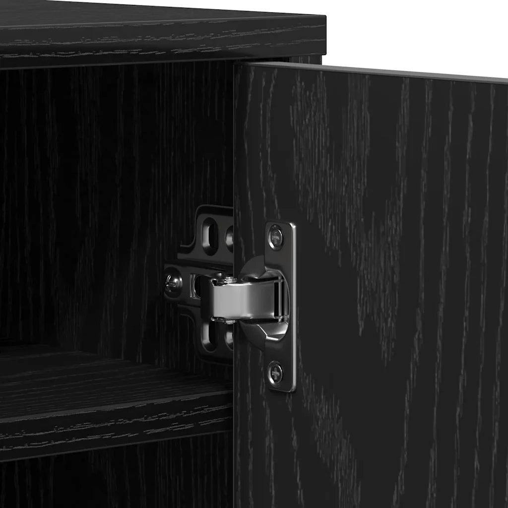 Scarpiera Rovere Rovere Nero 60x35x92 cm in Legno Multistrato 862074