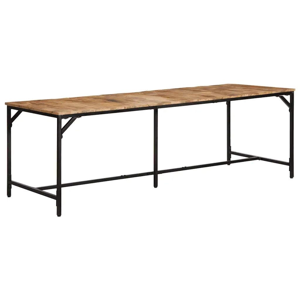 Tavolo da Pranzo 220x90x75 cm in Legno Grezzo Massello di Mango