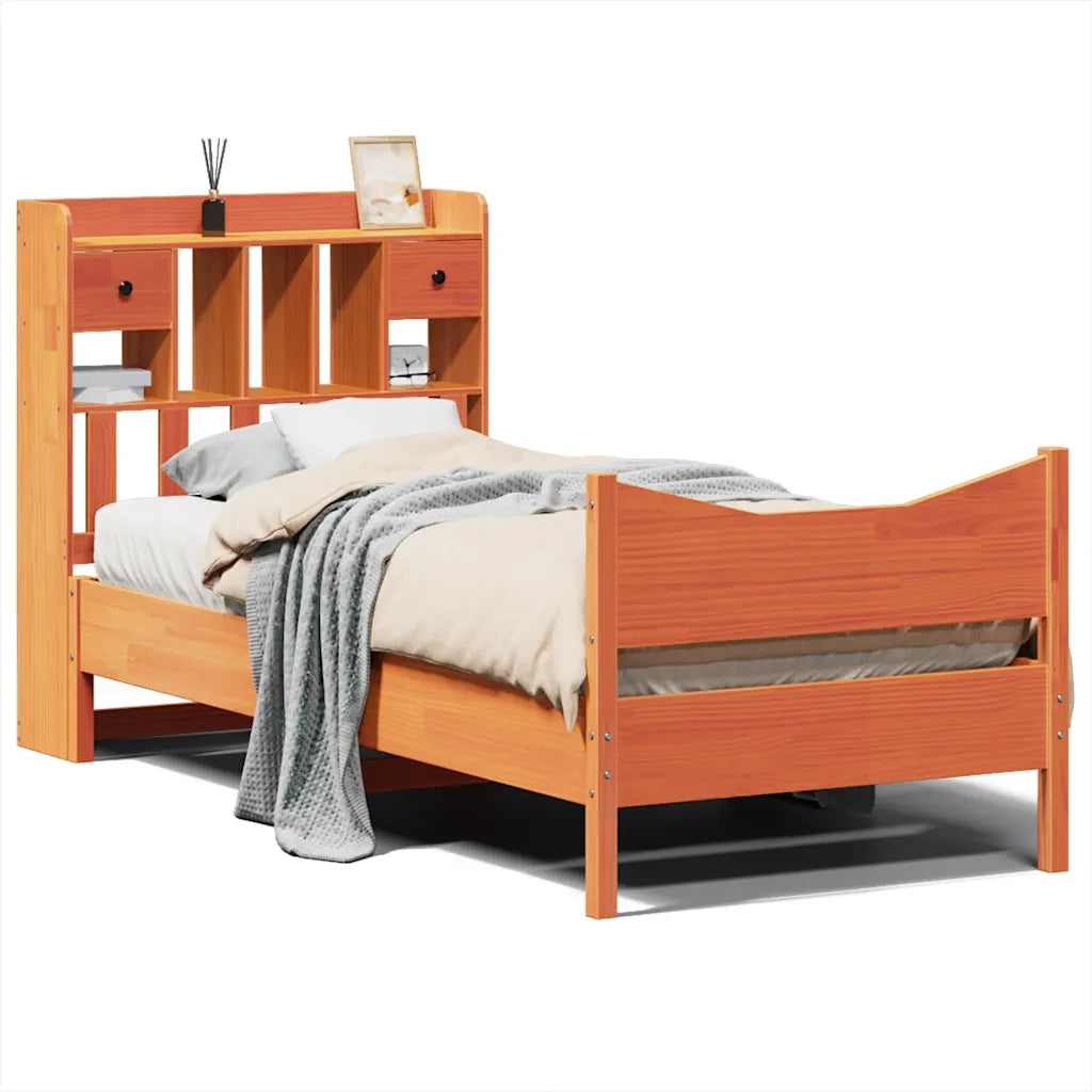 Giroletto senza Materasso Marrone Cera 100x200 cm Legno di Pino