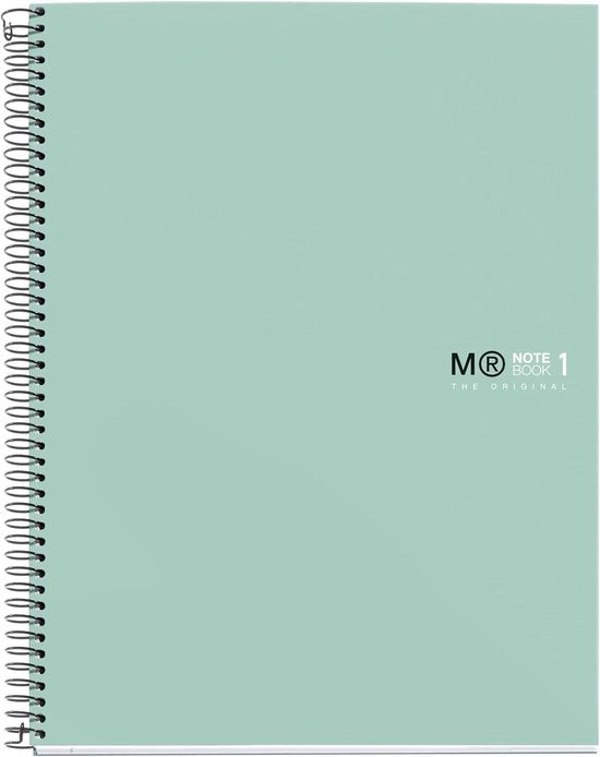 Agenda A4 con Linee Orizzontali - 80 Fogli - Aqua - Copertina Rigida