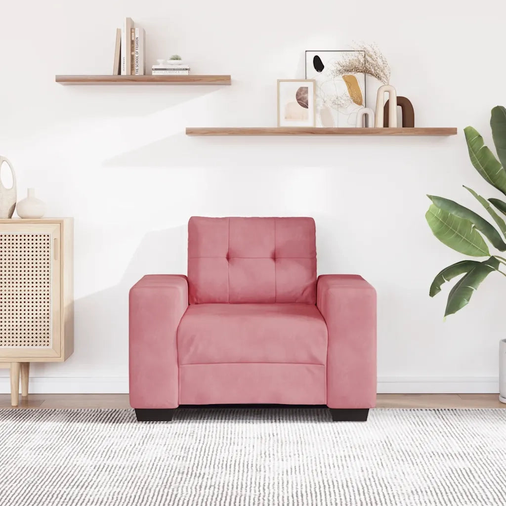 Divano Sedia Rosa 60 cm Velluto