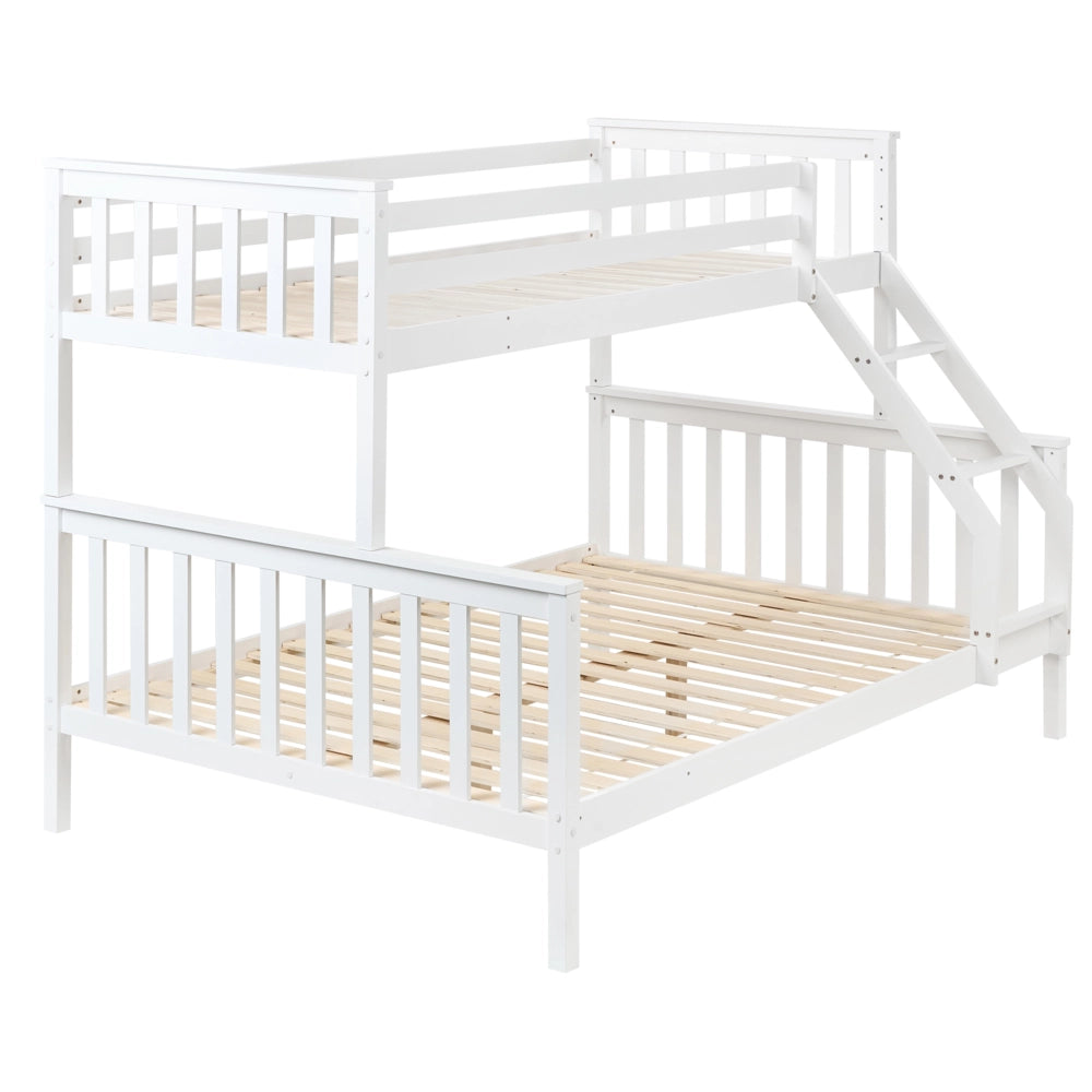 Letto a castello per bambini struttura in legno bianco 90/140 x 200 cm cameretta
