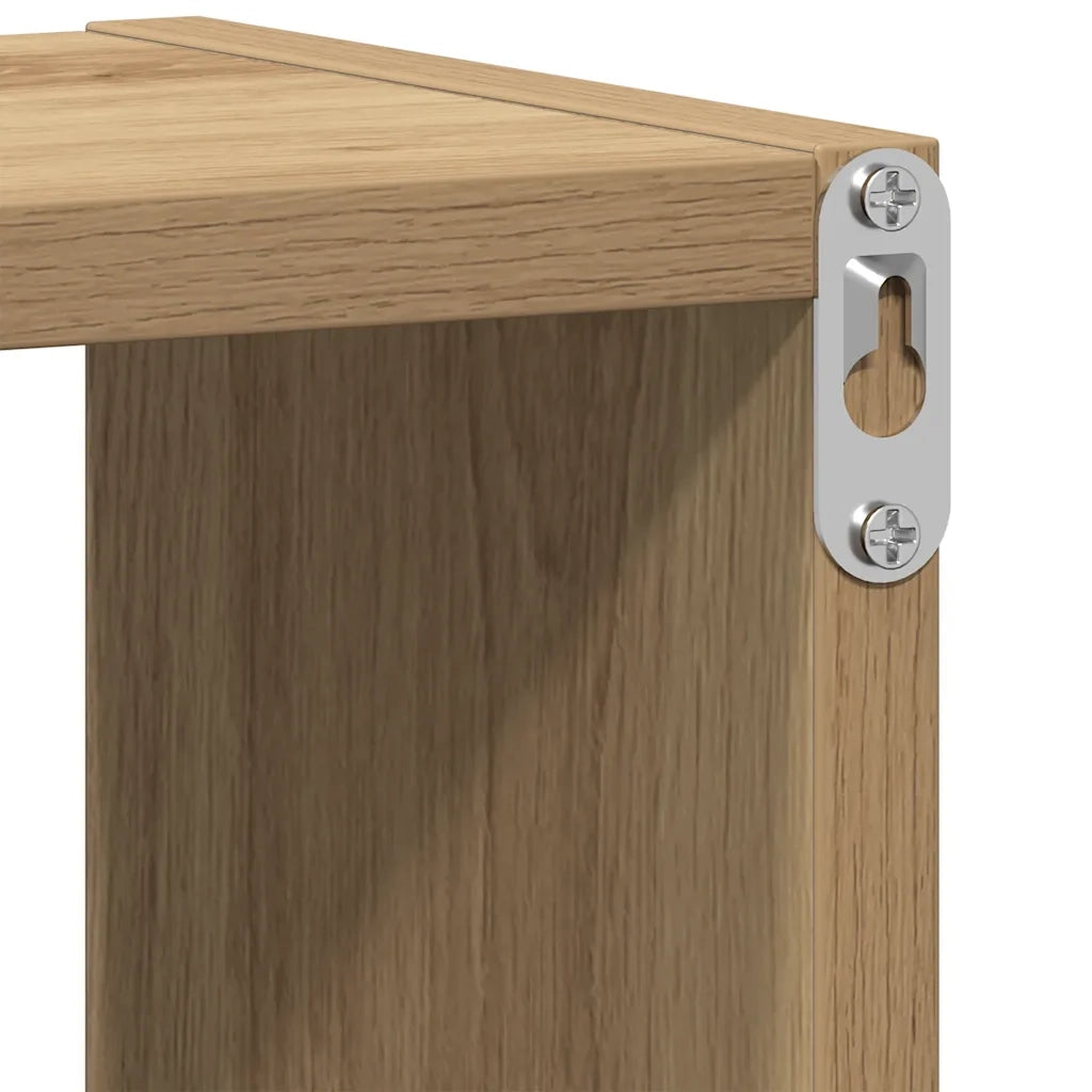 Scaffale a Parete Rovere Artigianale 75x16x55 cm in Truciolato 862046