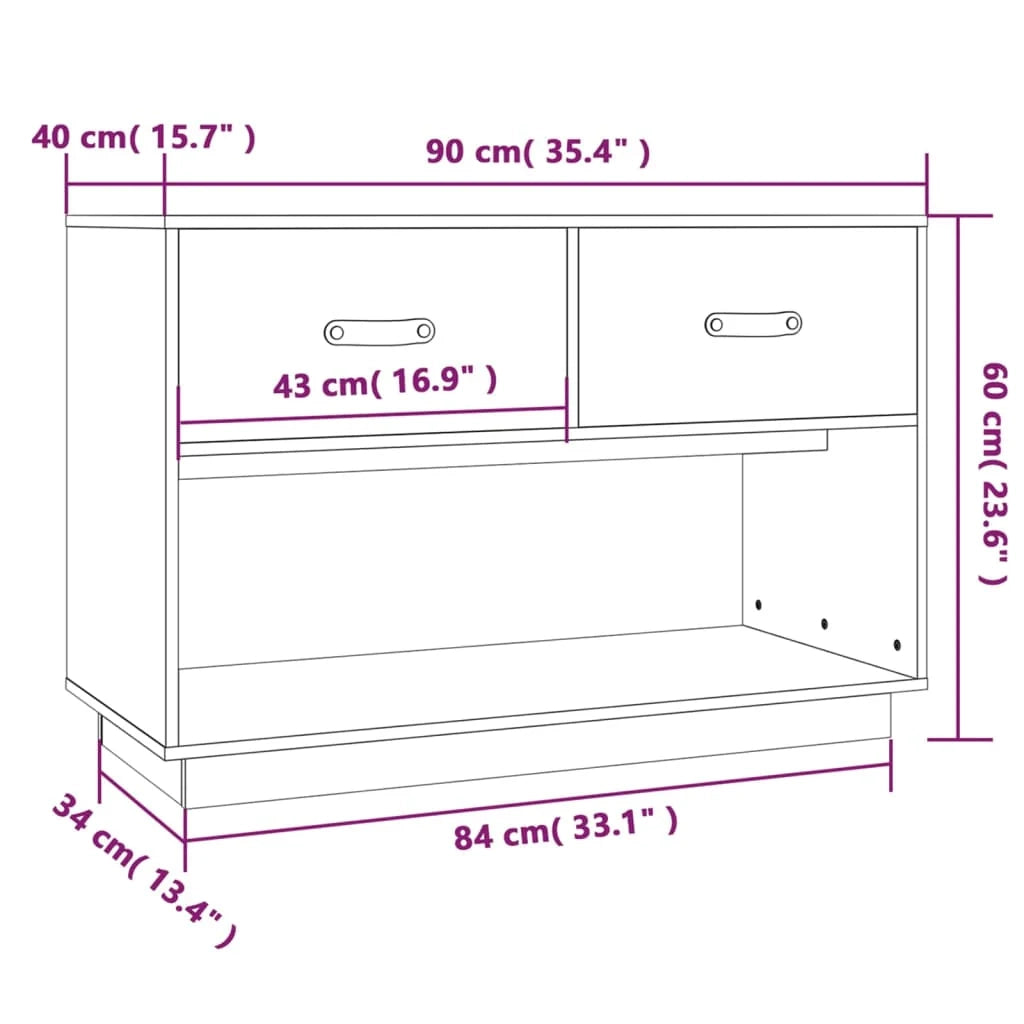 Mobile TV multimediale scaffale TV credenza TV sala da pranzo soggiorno camera da letto 90 x 40 x 60 cm legno di pino massiccio grigio 02_0026359