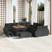 Set Divano da Giardino 13 pcs Nero polyrattan 3361924