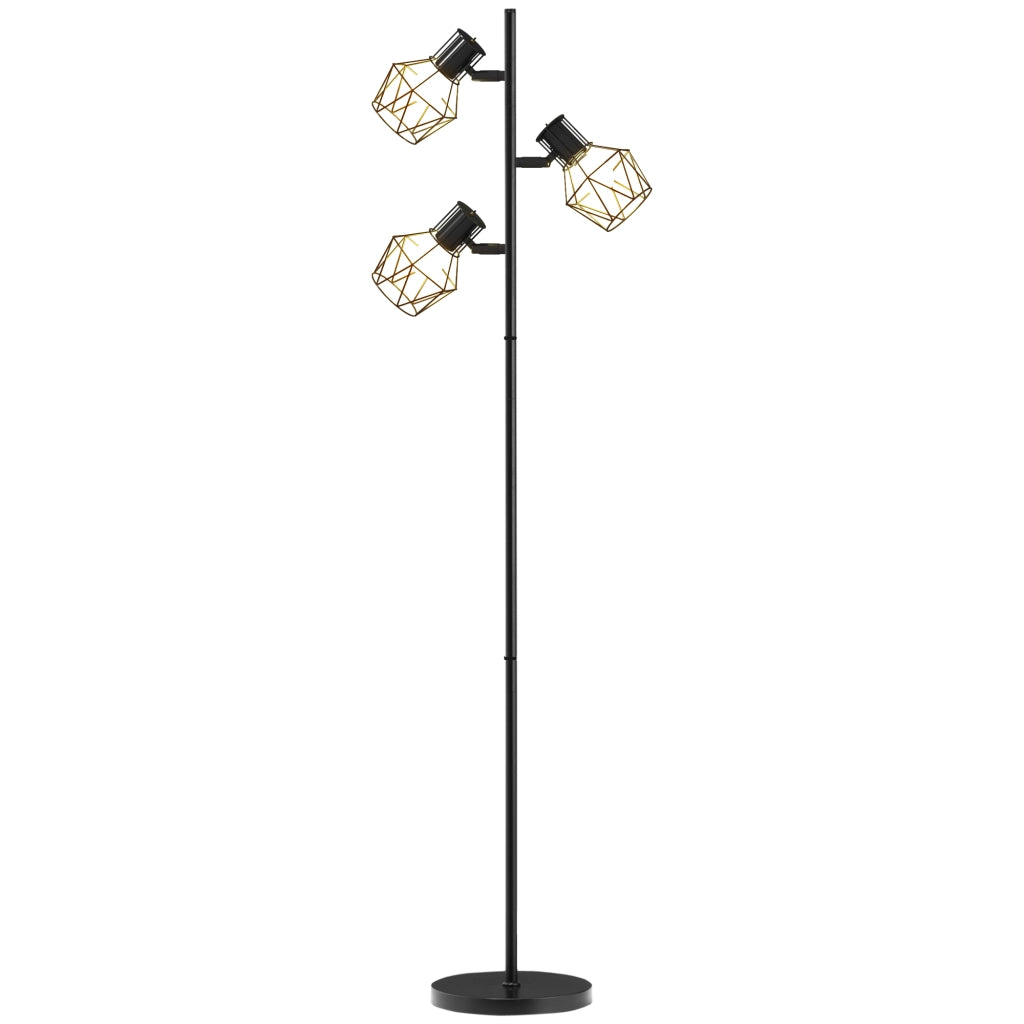 Lampada da terra a tre luci ¨C zephmum ¨C nero 41x28x169 cm
