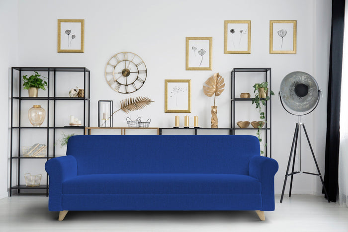 Copridivano Elasticizzato in Tessuto Blu Elettrico 2 Posti