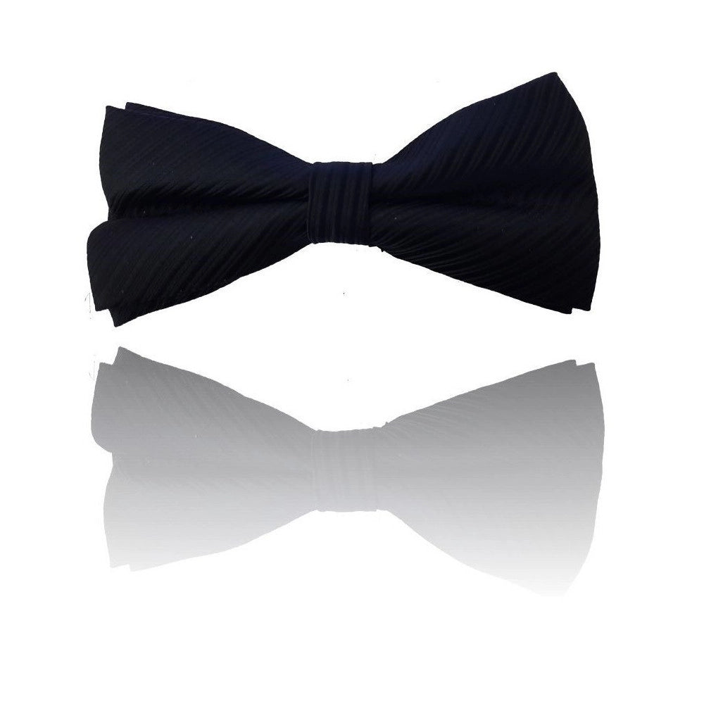 Trade Shop - Papillon Strisce Nero Righe Cravattino Farfallino Cravatta Frack Papion -