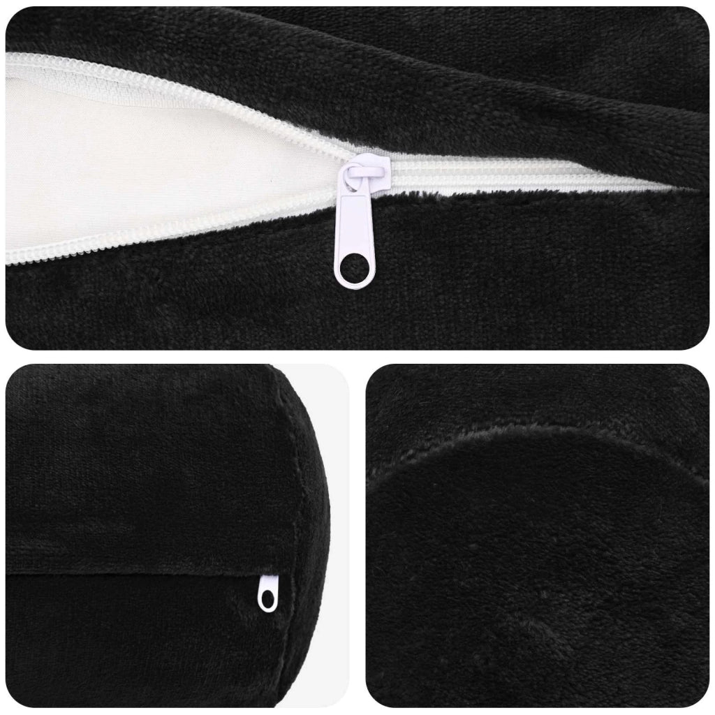 Federa 6 pcs HEERLEN Nero Ø 15 x 40 cm Flanella 923428
