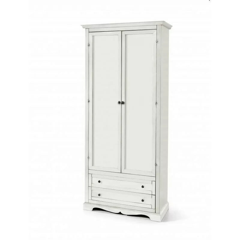 Armadio arte povera 2 ante legno bianco shabby 87x40x192 (1517) - Mobili 2G