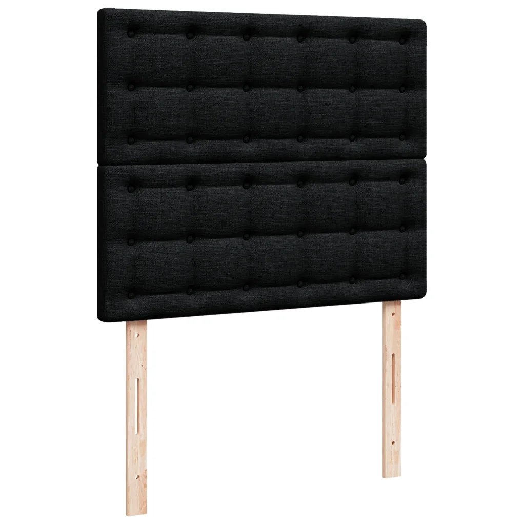 Giroletto a Molle con Materasso Nero 120x200 cm in Tessuto