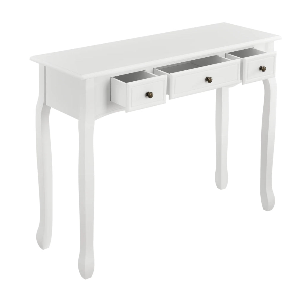 Consolle/credenza per ingresso o soggiorno con 3 cassetti MDF 100 cm bianco 03_0004177